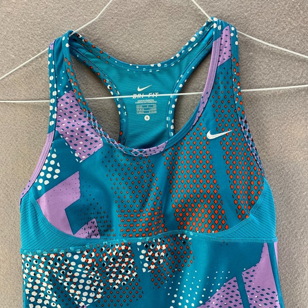 **SOLD**Nike Dri-Fit Tank Womens Small Blue Racerback Stretch Mesh - Picture 2 of 7